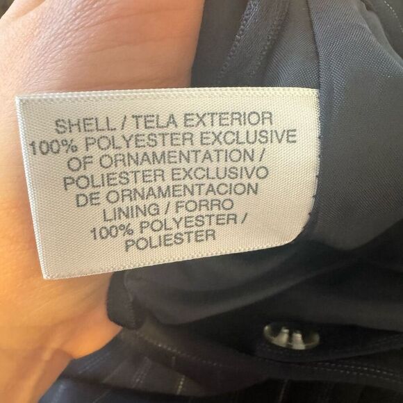 Worthington Navy Blue Striped Lined Trousers Dress Pants Size 14 Women Work - Picture 7 of 8